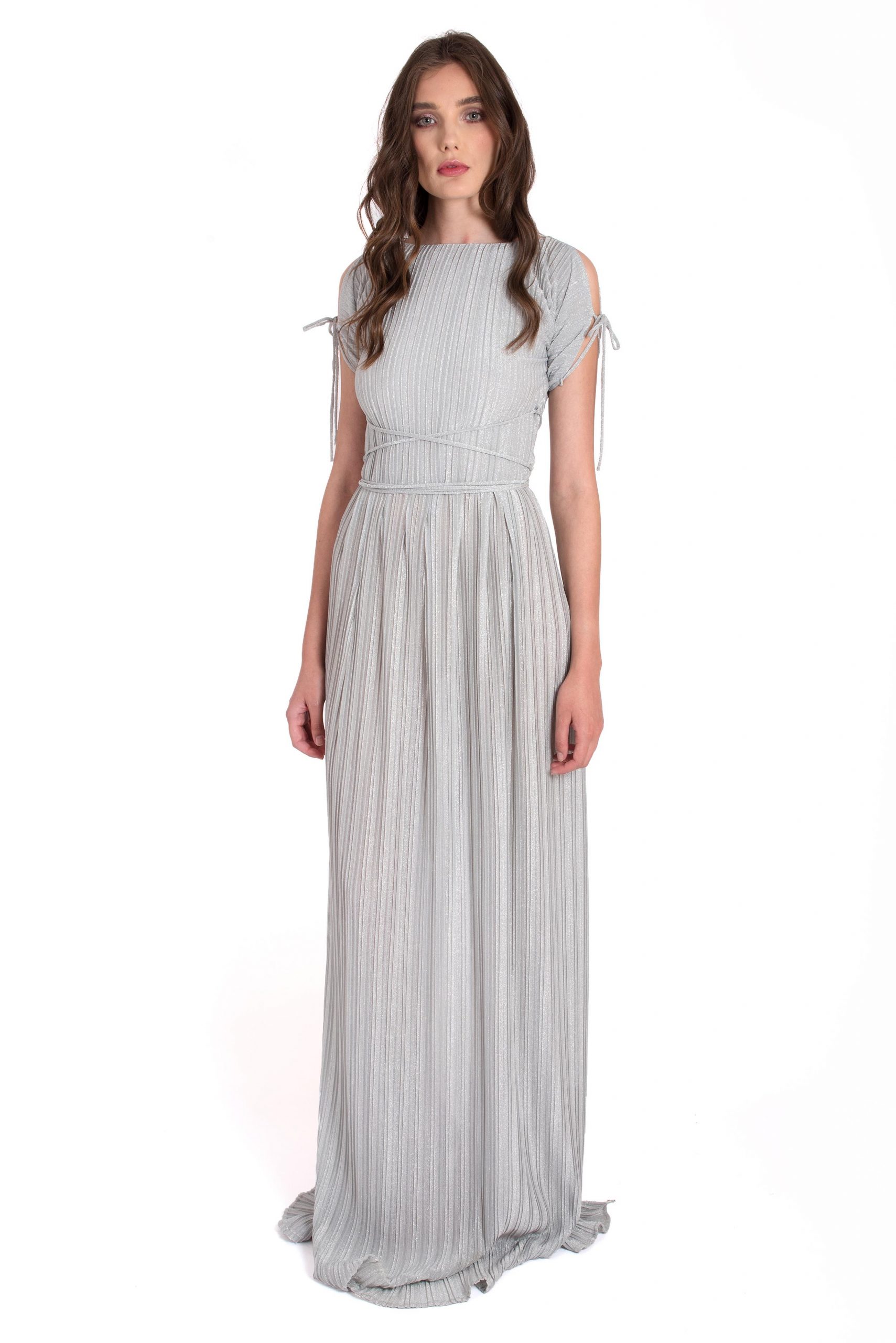 Izabela Mandoiu - Silver pleated dress
