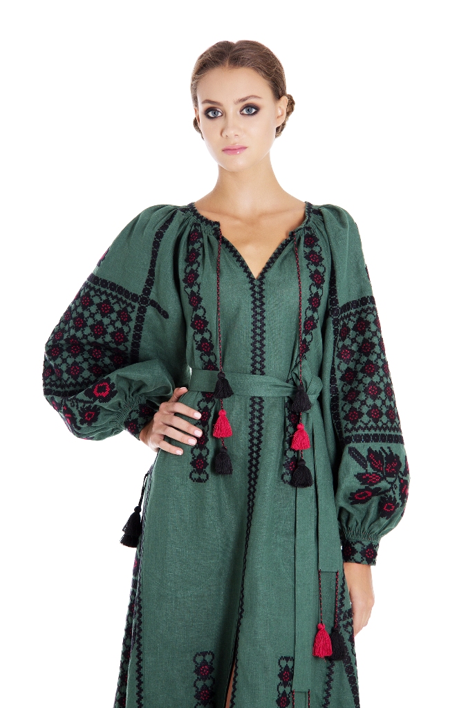Embroidered dress Green chic - Designer Fashion For Every Style